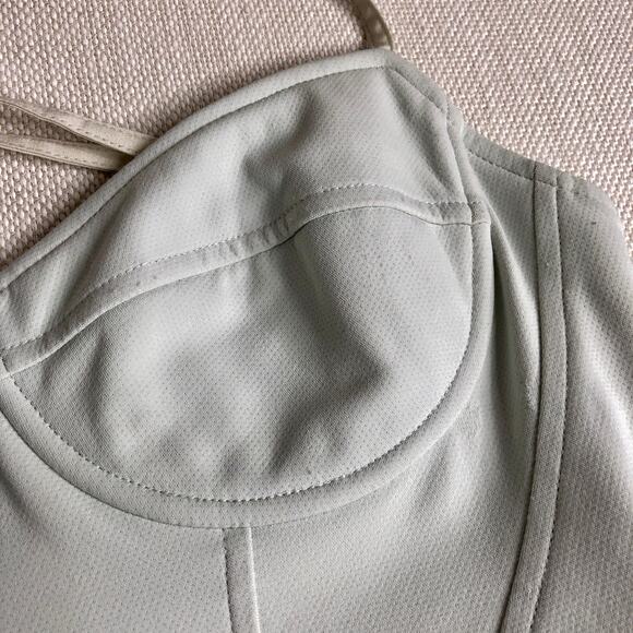 Alexander Wang Blue Green Mint Corset Bustier Seamed Bodycon Midi Dress Size 4 - Picture 11 of 16